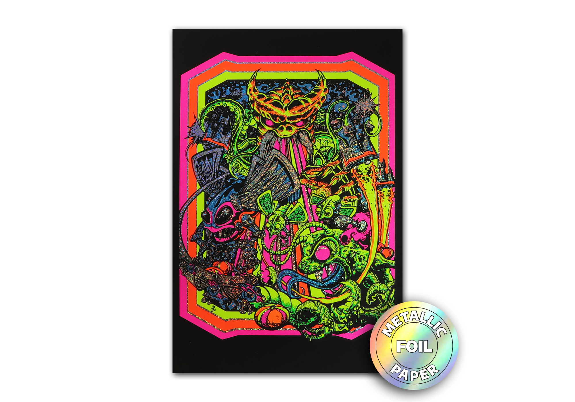 Arcade Daze Metallic Foil Blacklight Micro Poster