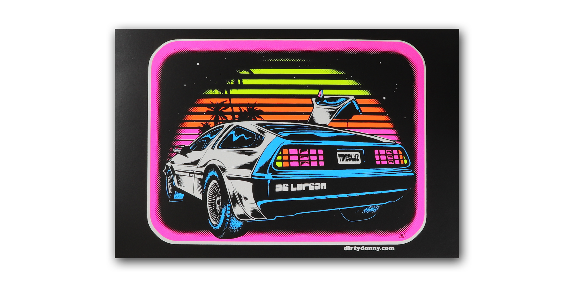 DeLorean Blacklight Micro Poster