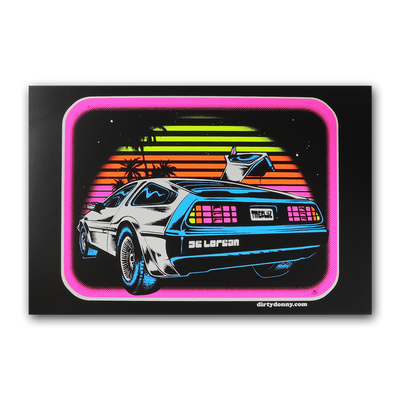 DeLorean Blacklight Micro Poster