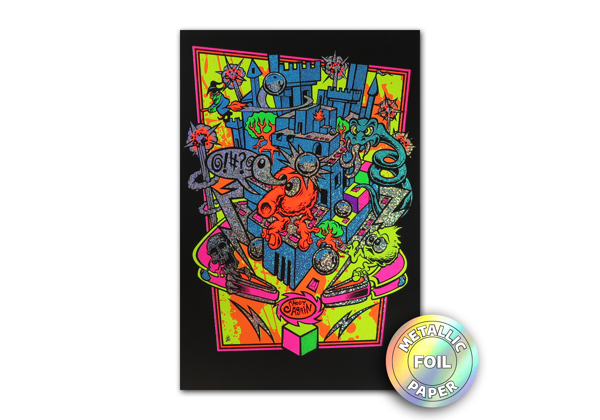 Qrystal Ball Metallic Foil Blacklight Micro Poster