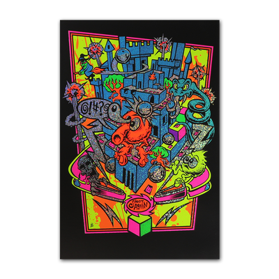 Qrystal Ball Metallic Foil Blacklight Micro Poster