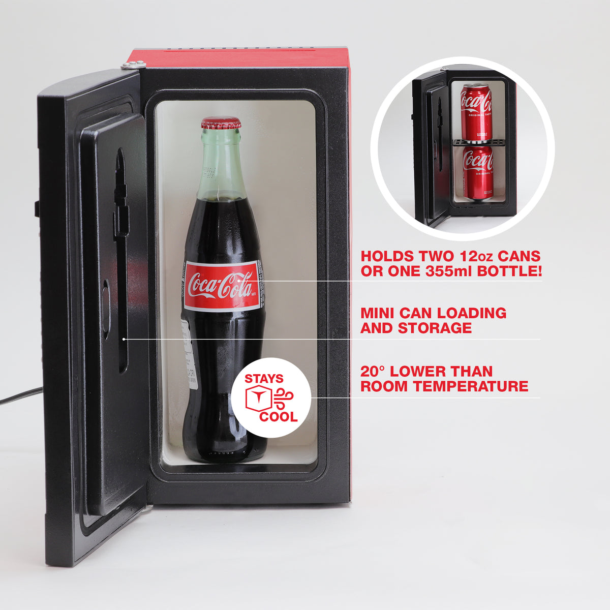 Coca-Cola Classic Replica Vending Machine Mini Fridge – New