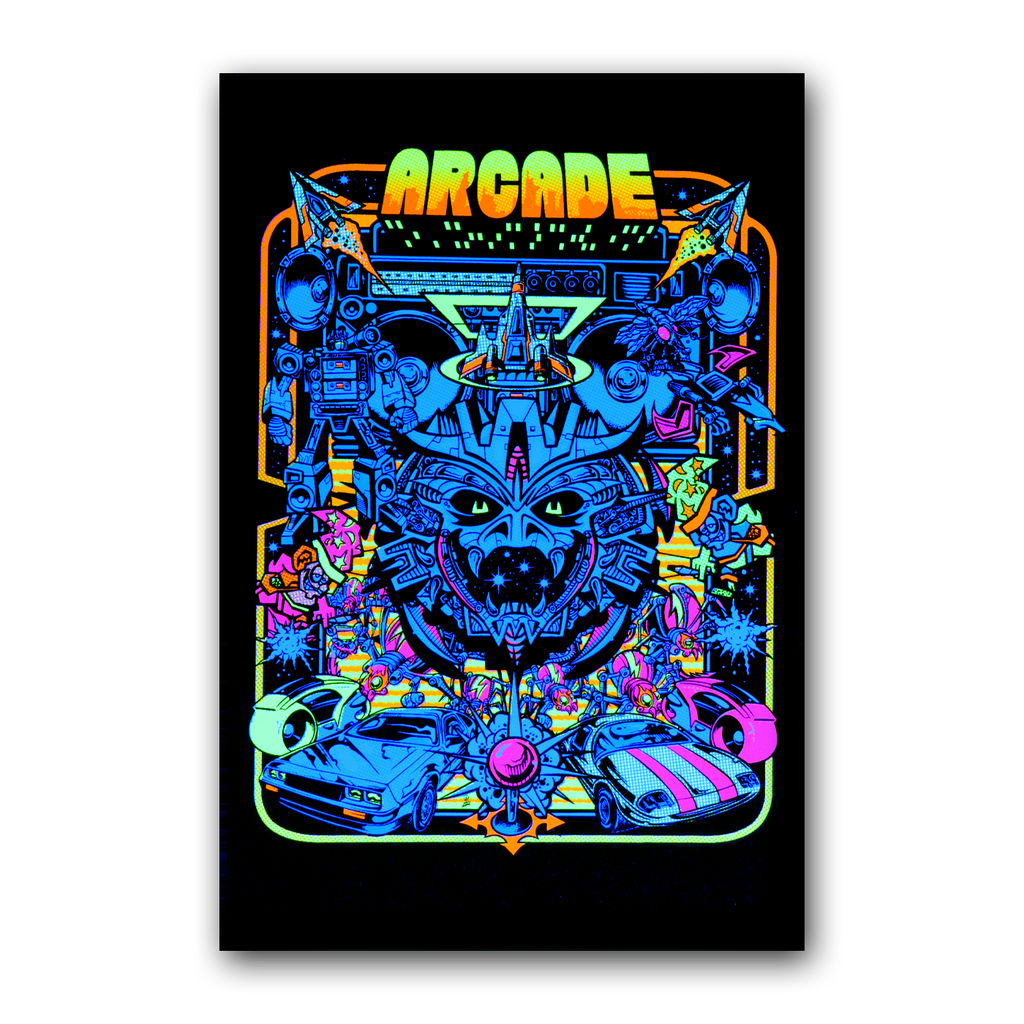 Arcade Nights UV Micro Poster
