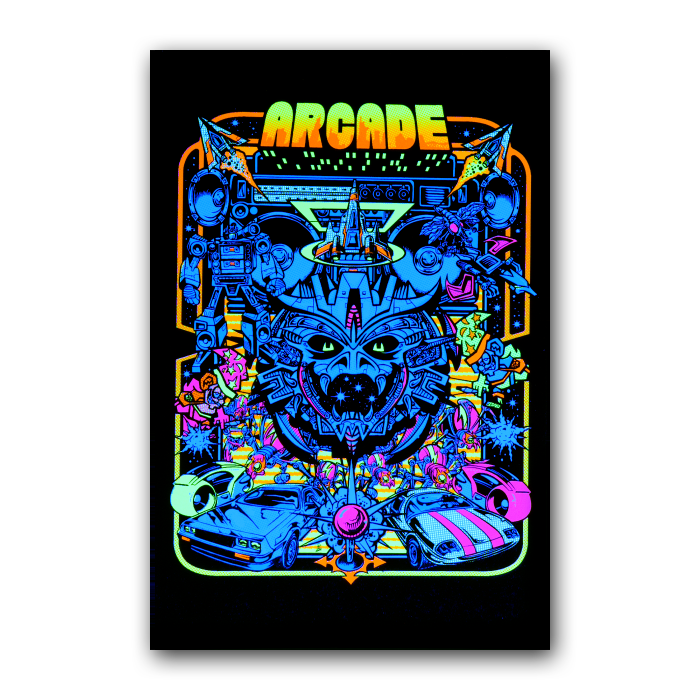 Arcade Nights UV Micro Poster