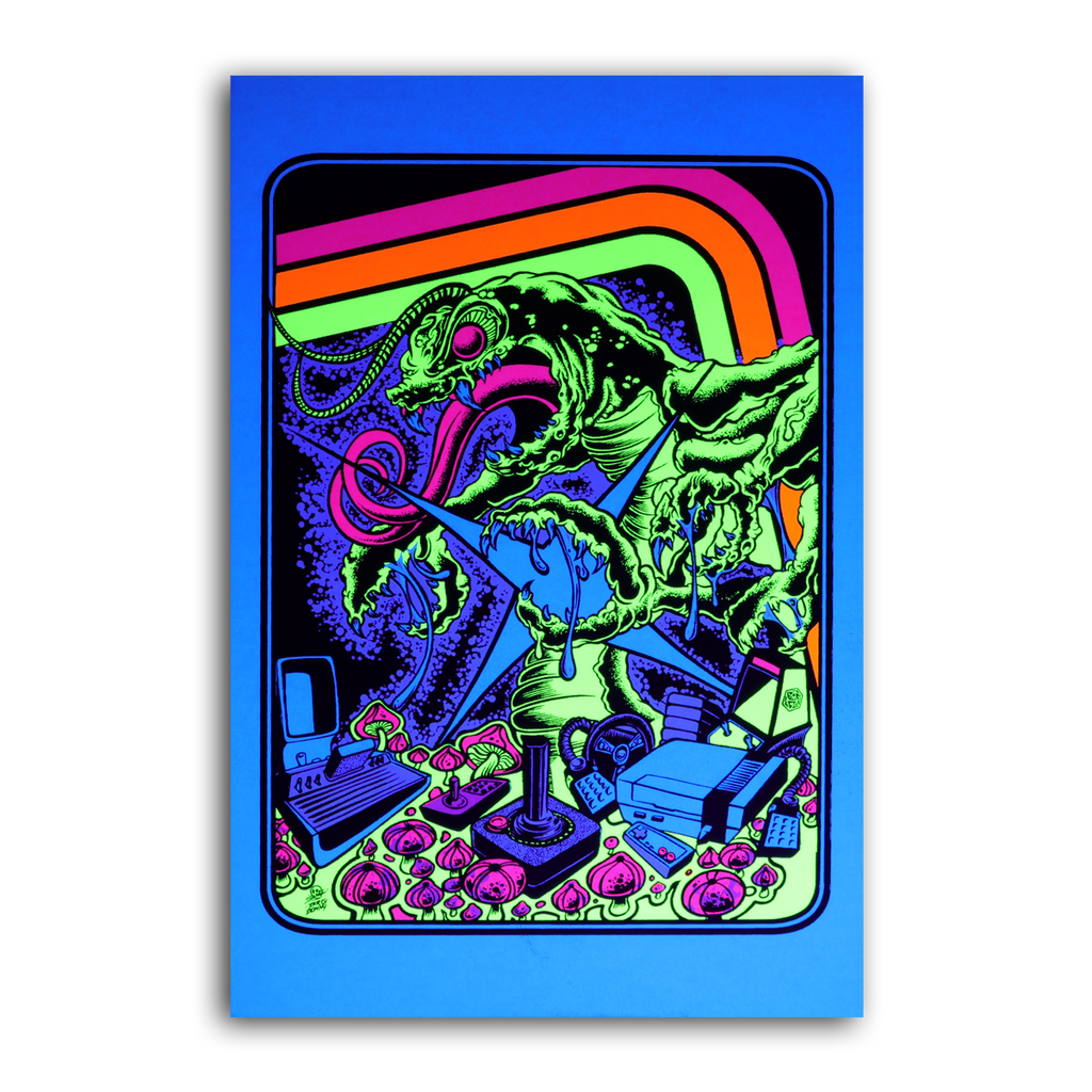 Centipede Attacks II Blacklight Micro Poster