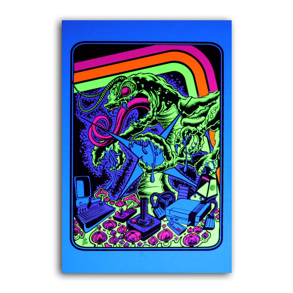 Centipede Attacks II Blacklight Micro Poster
