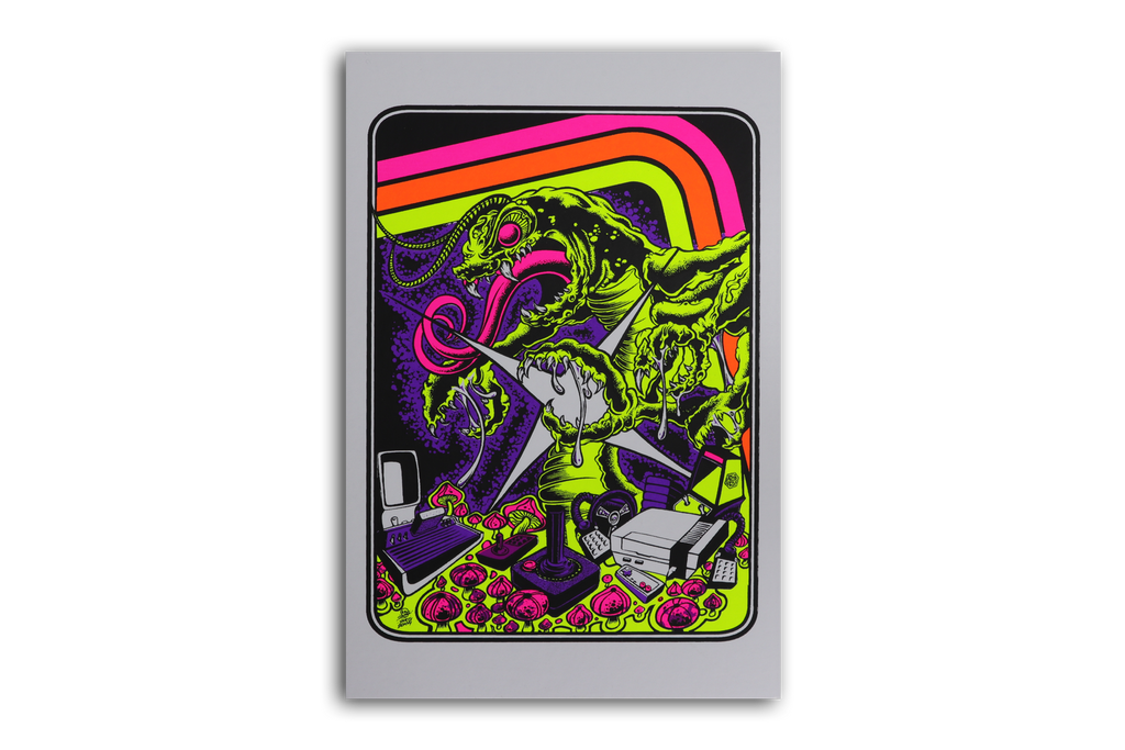 Centipede Attacks II Blacklight Micro Poster