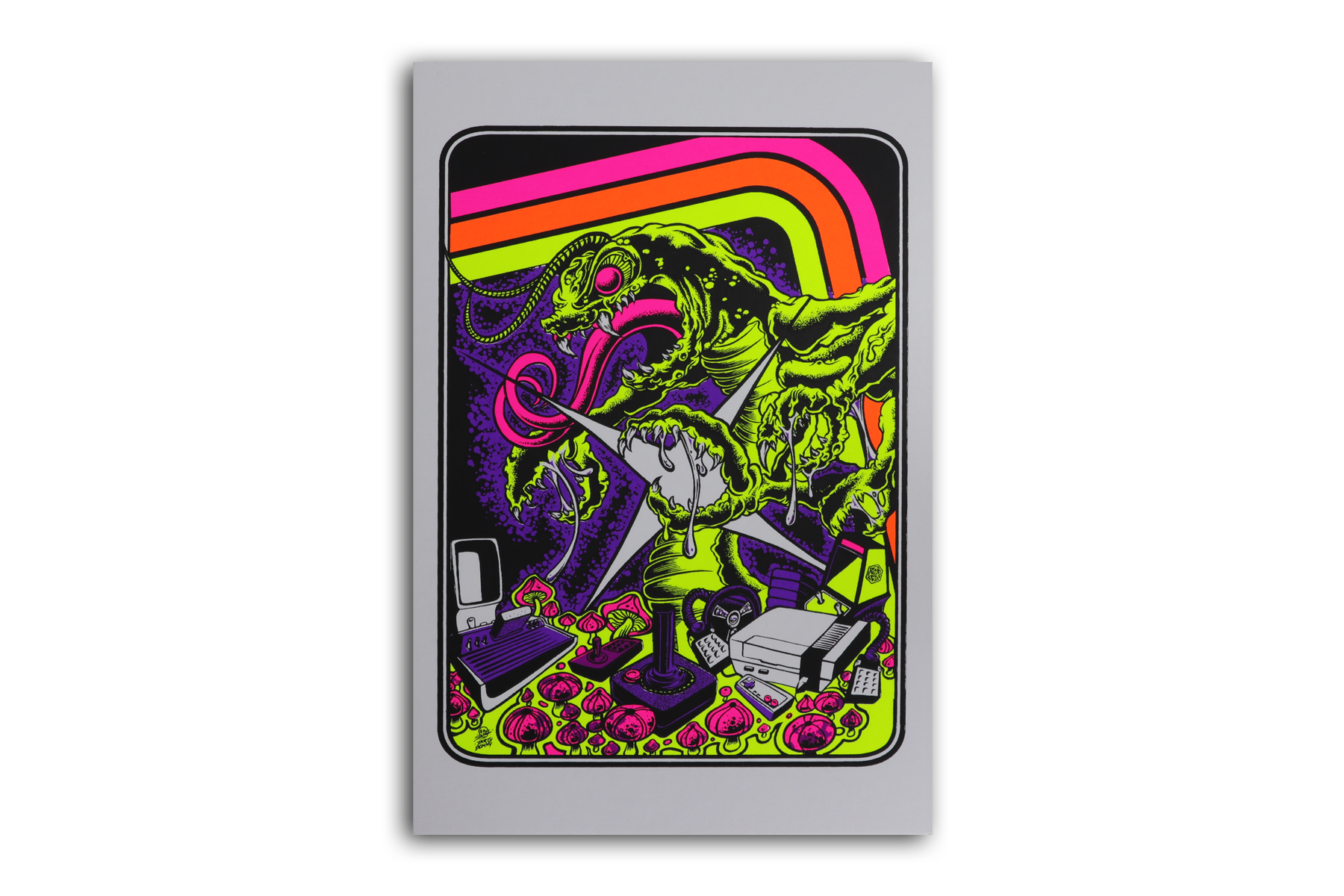 Centipede Attacks II Blacklight Micro Poster