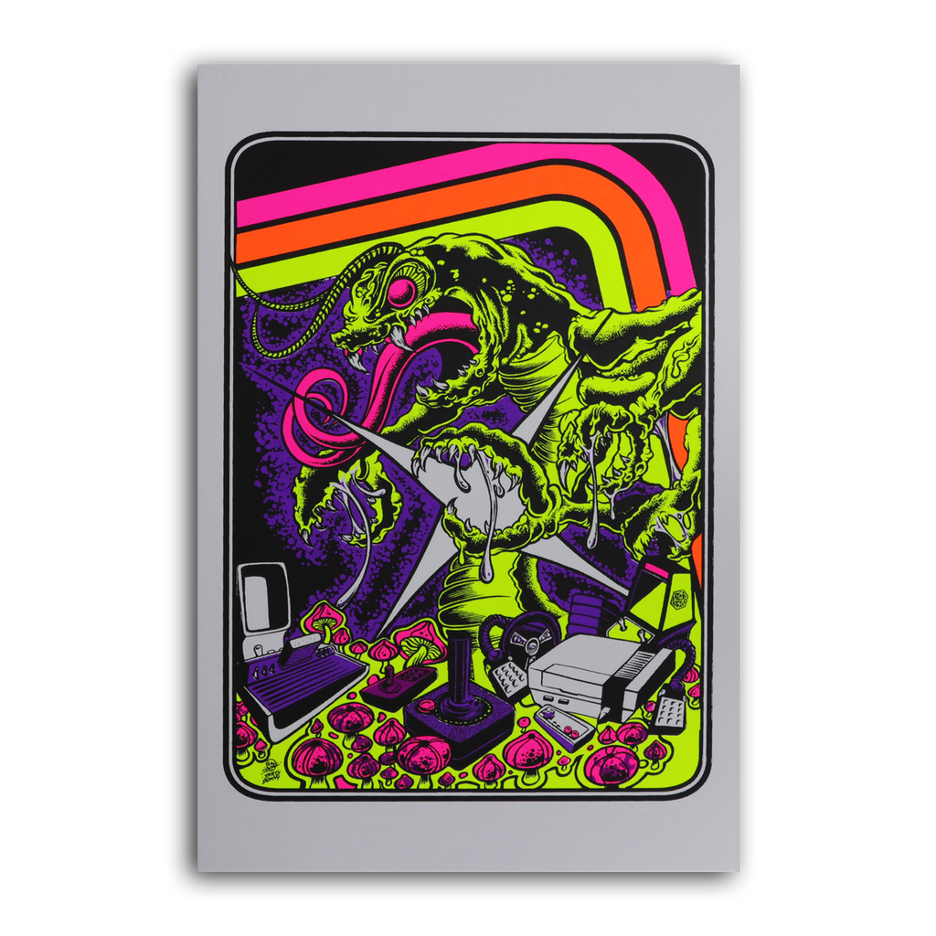 Centipede Attacks II Blacklight Micro Poster