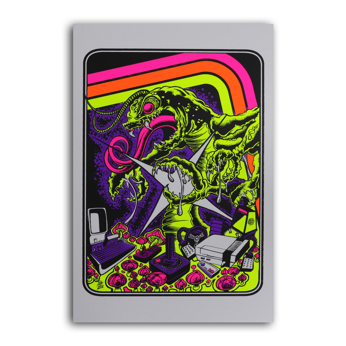 Centipede Attacks II Blacklight Micro Poster