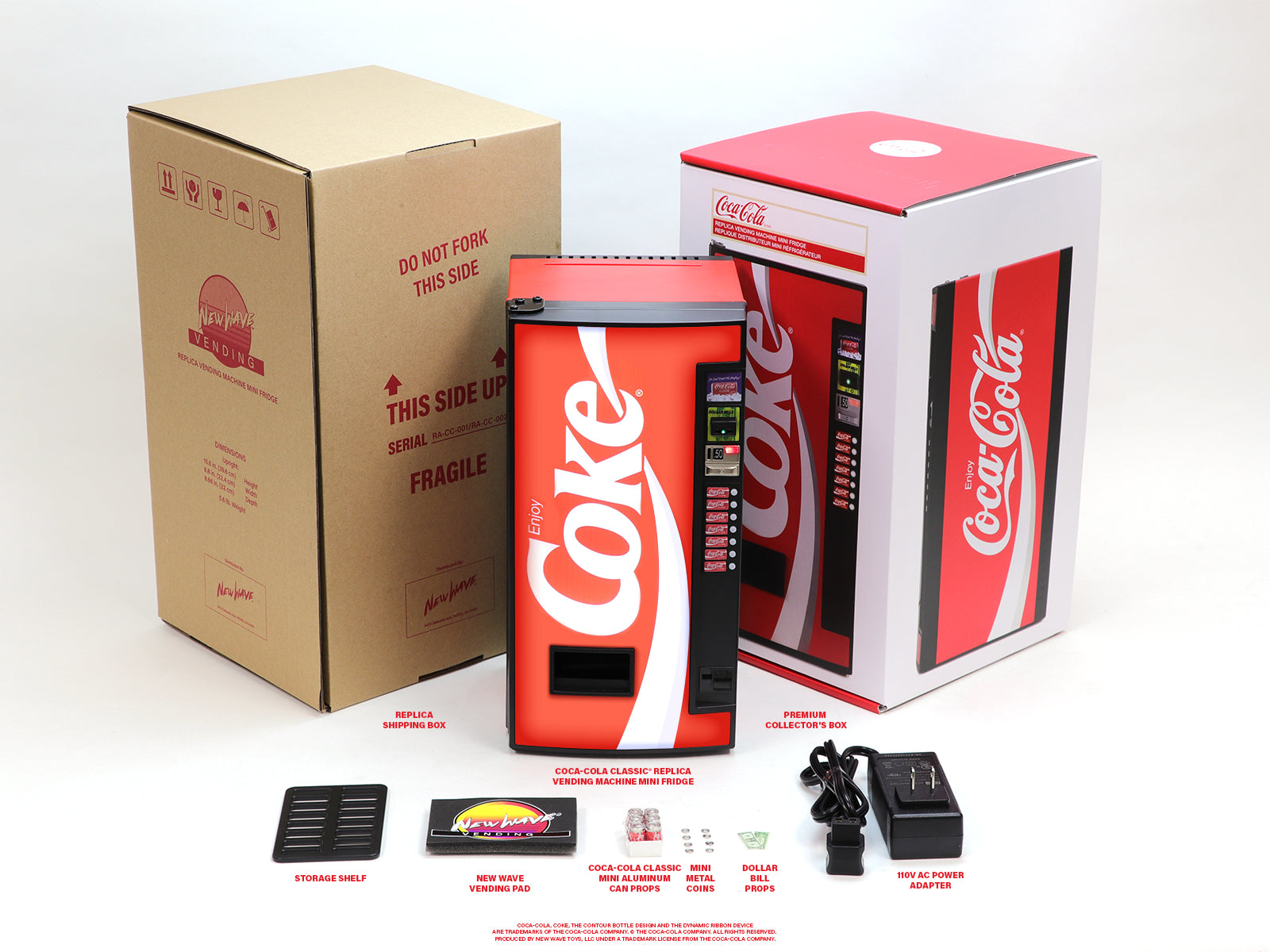 Coca-Cola Classic Replica Vending Machine Mini Fridge – New Wave Toys