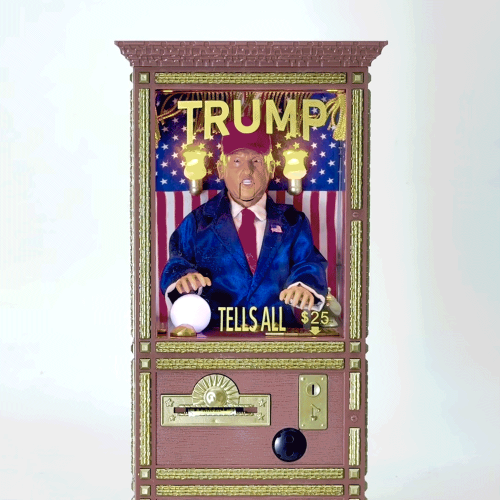 Trump Tells All Miniature Animated Fortune Teller Machine