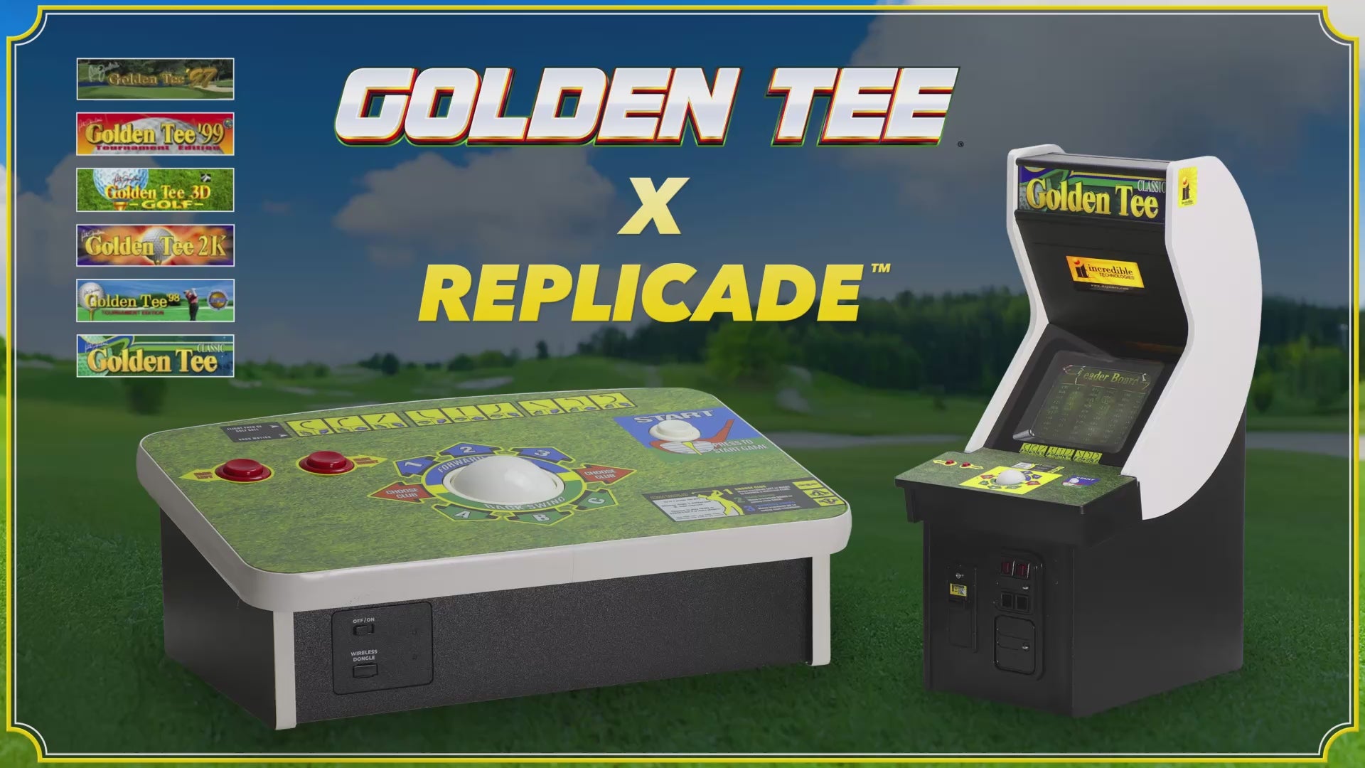 Golden Tee x RepliCade + Real Arcade Trak-Ball Stick™ Bundle – New