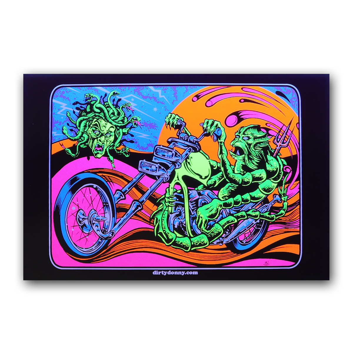 Biker Bug Blacklight Micro Poster