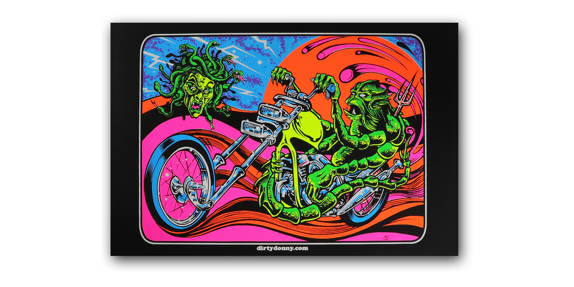 Biker Bug Blacklight Micro Poster