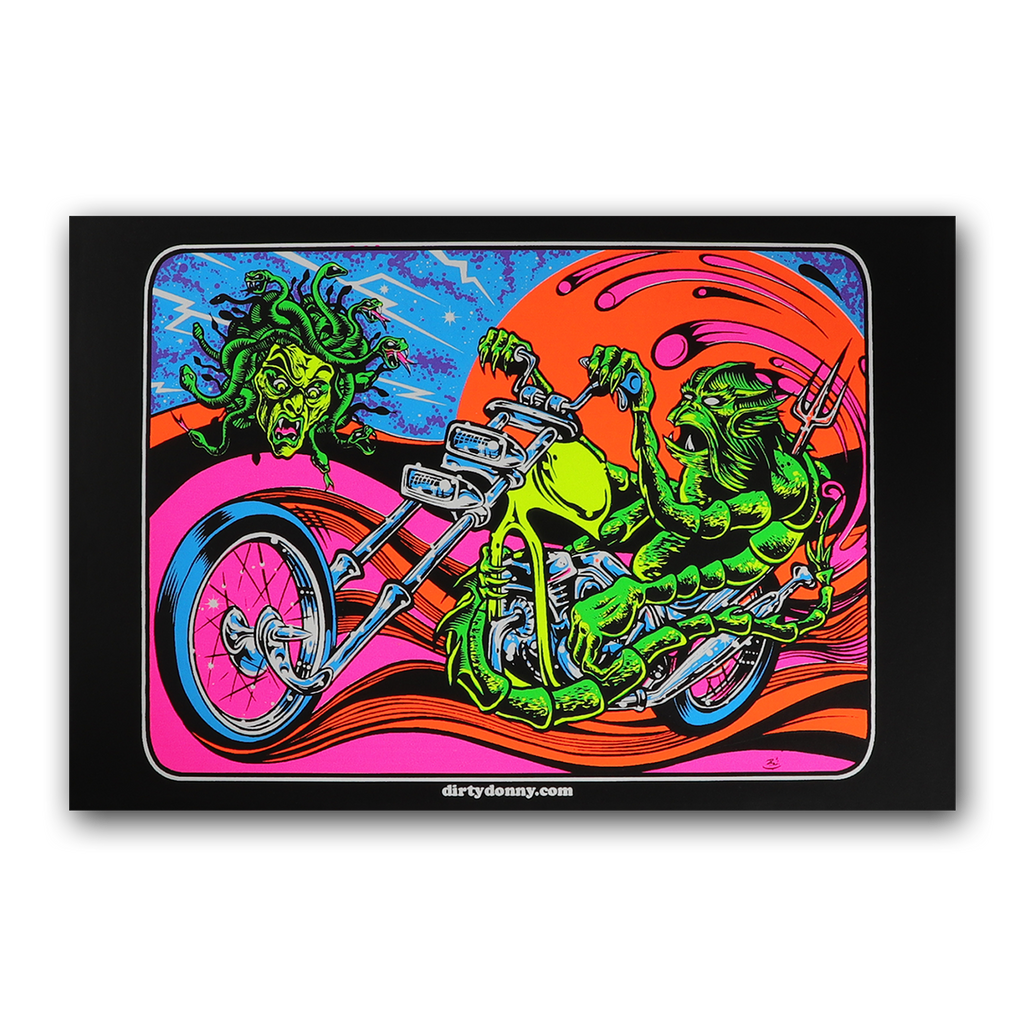 Biker Bug Blacklight Micro Poster
