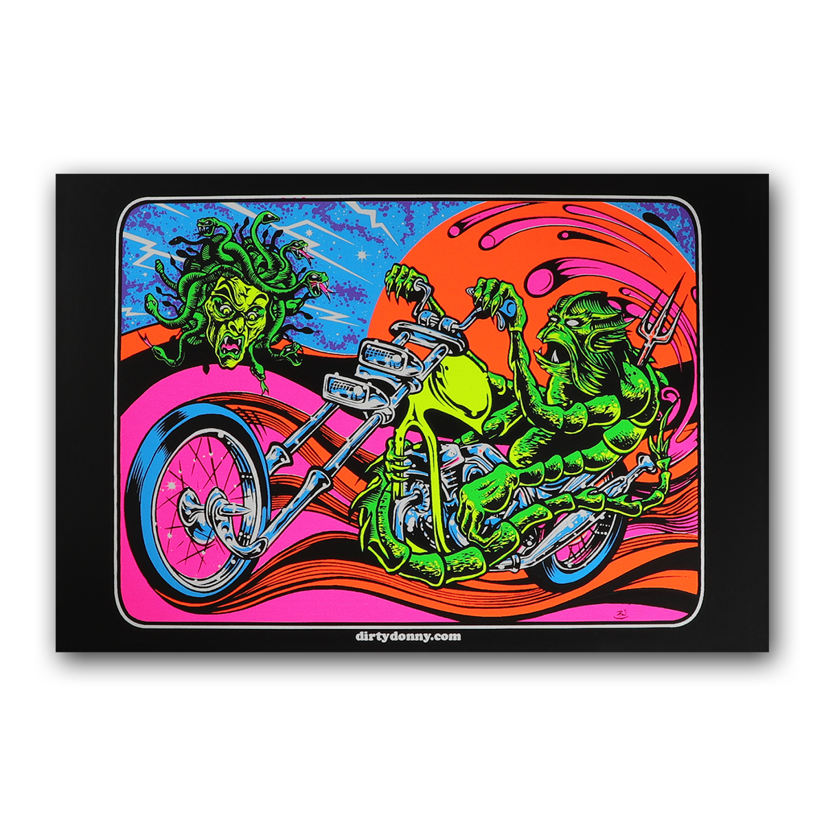 Biker Bug Blacklight Micro Poster
