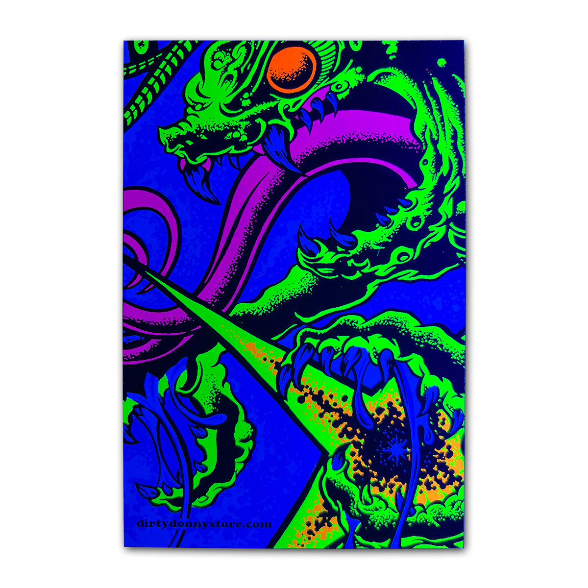 Centipede Attacks Zoom Blacklight Micro Poster