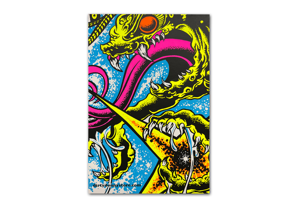 Centipede Attacks Zoom Blacklight Micro Poster