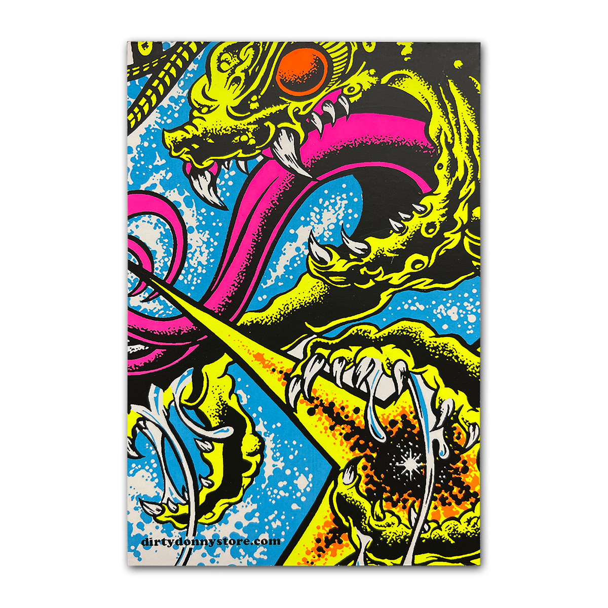 Centipede Attacks Zoom Blacklight Micro Poster