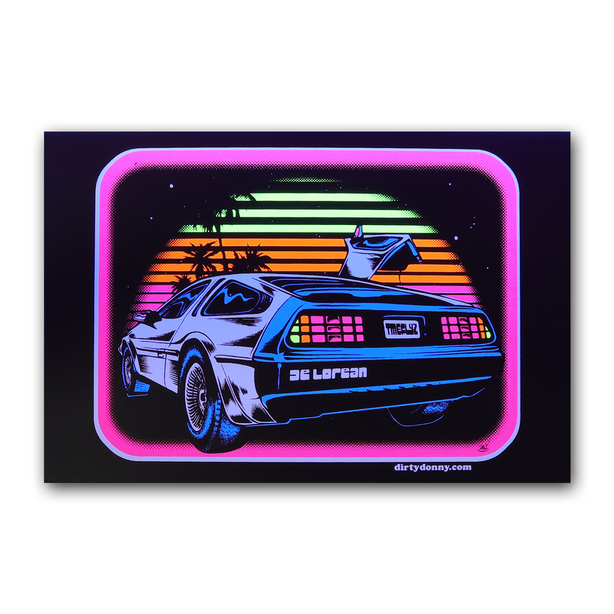 DeLorean Blacklight Micro Poster