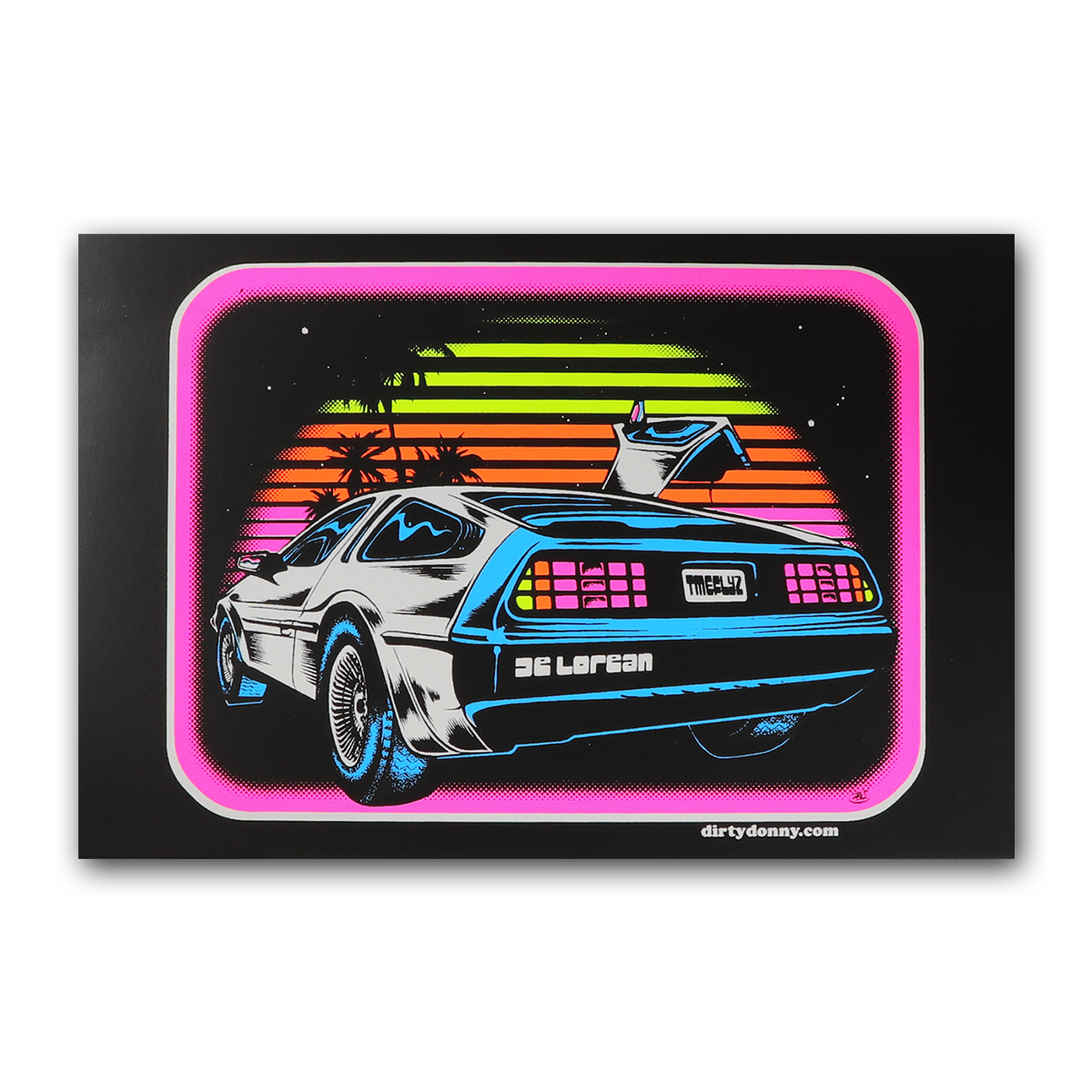 DeLorean Blacklight Micro Poster