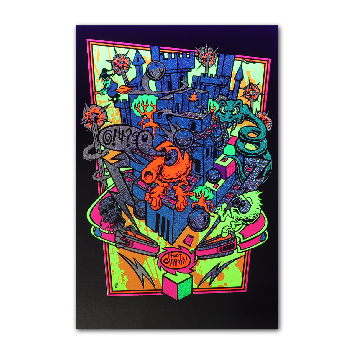 Qrystal Ball Metallic Foil Blacklight Micro Poster