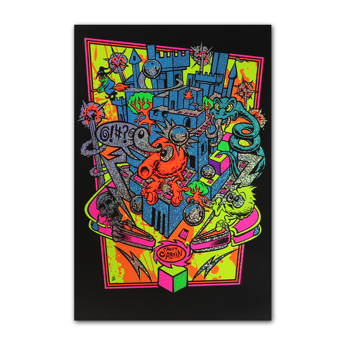 Qrystal Ball Metallic Foil Blacklight Micro Poster