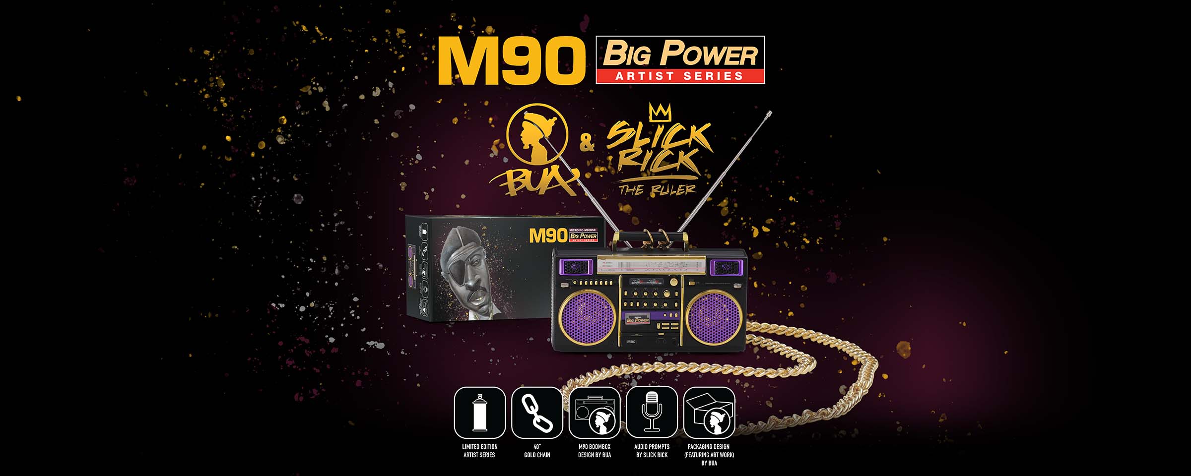 M90 MICRO Blaster Artist Series BUA & Slick Rick – New Wave Toys