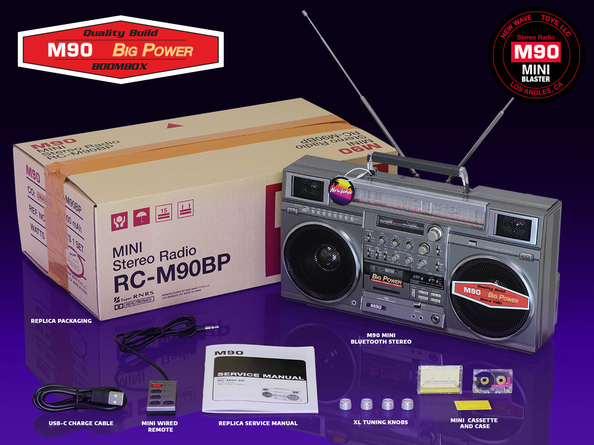 Blaster Replica Cassette Boombox,5.1 Bluetooth Player,Classic 80s Style  Retro Recorder,Supports USB/Micro SD/AUX, AM/FM Radio,30W Dual 3” Woofer